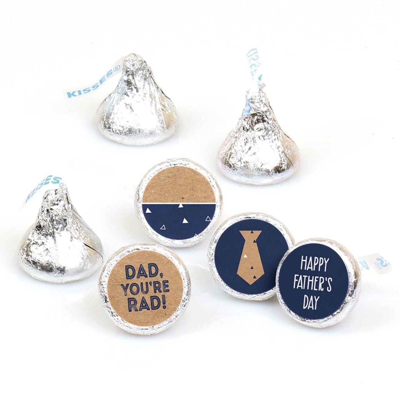 Big Dot of Happiness My Dad is Rad - Father's Day Round Candy Sticker Favors - Labels Fits Chocolate Candy (1 Sheet of 108)